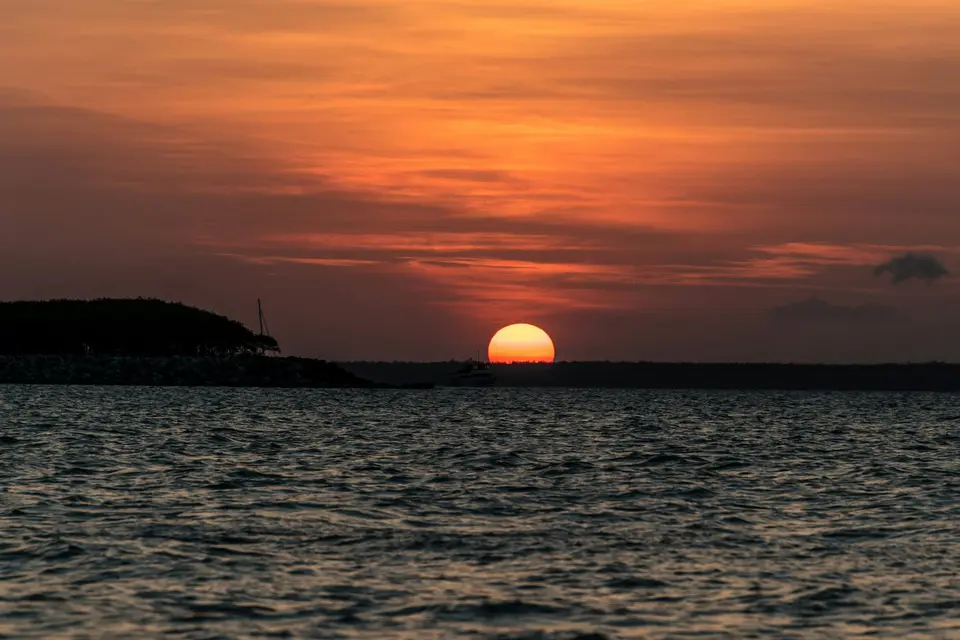 Sun setting over the sea at Darwin